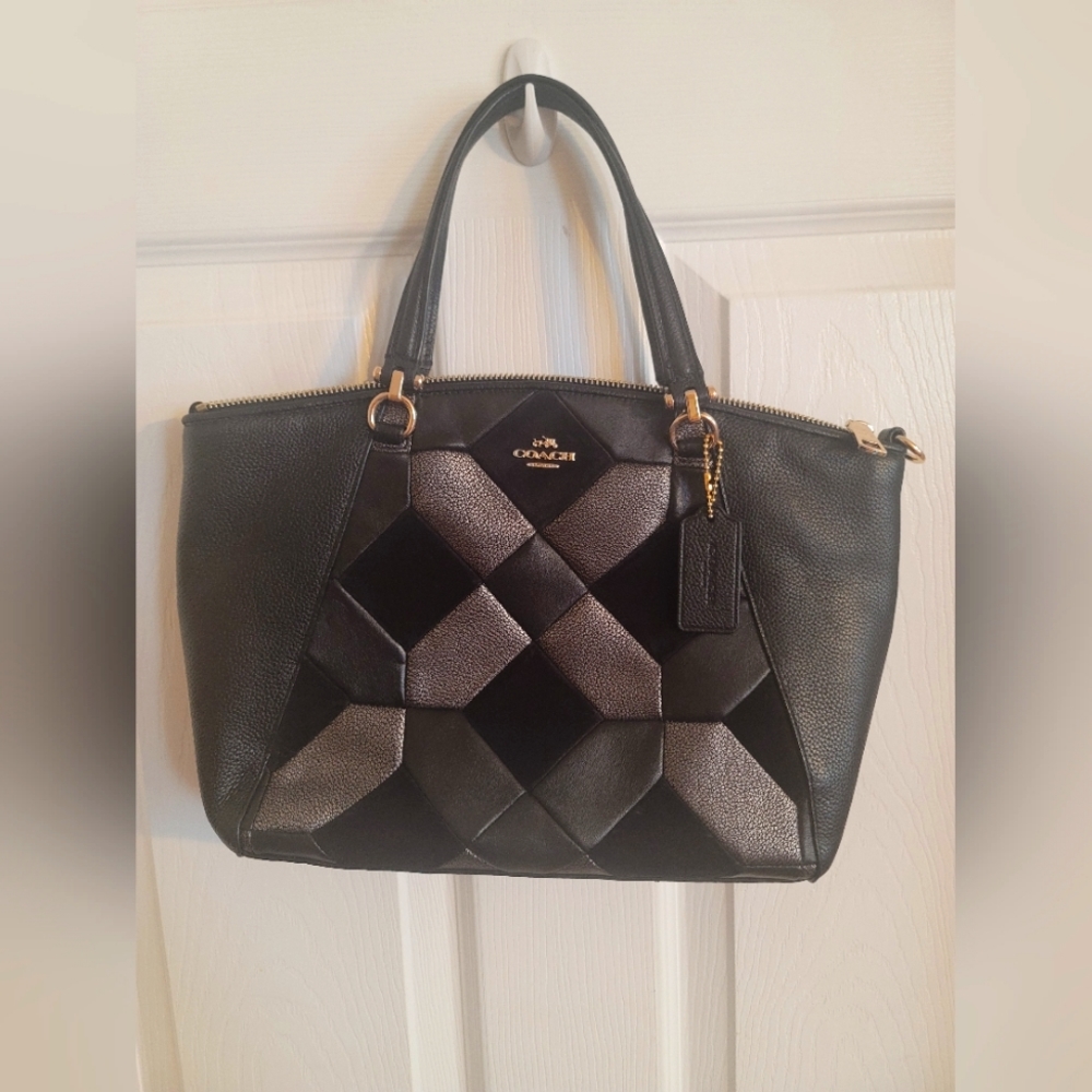 COACH PRAIRIE PATCHWORK LEATHER SATCHEL HANDBAG PURSE